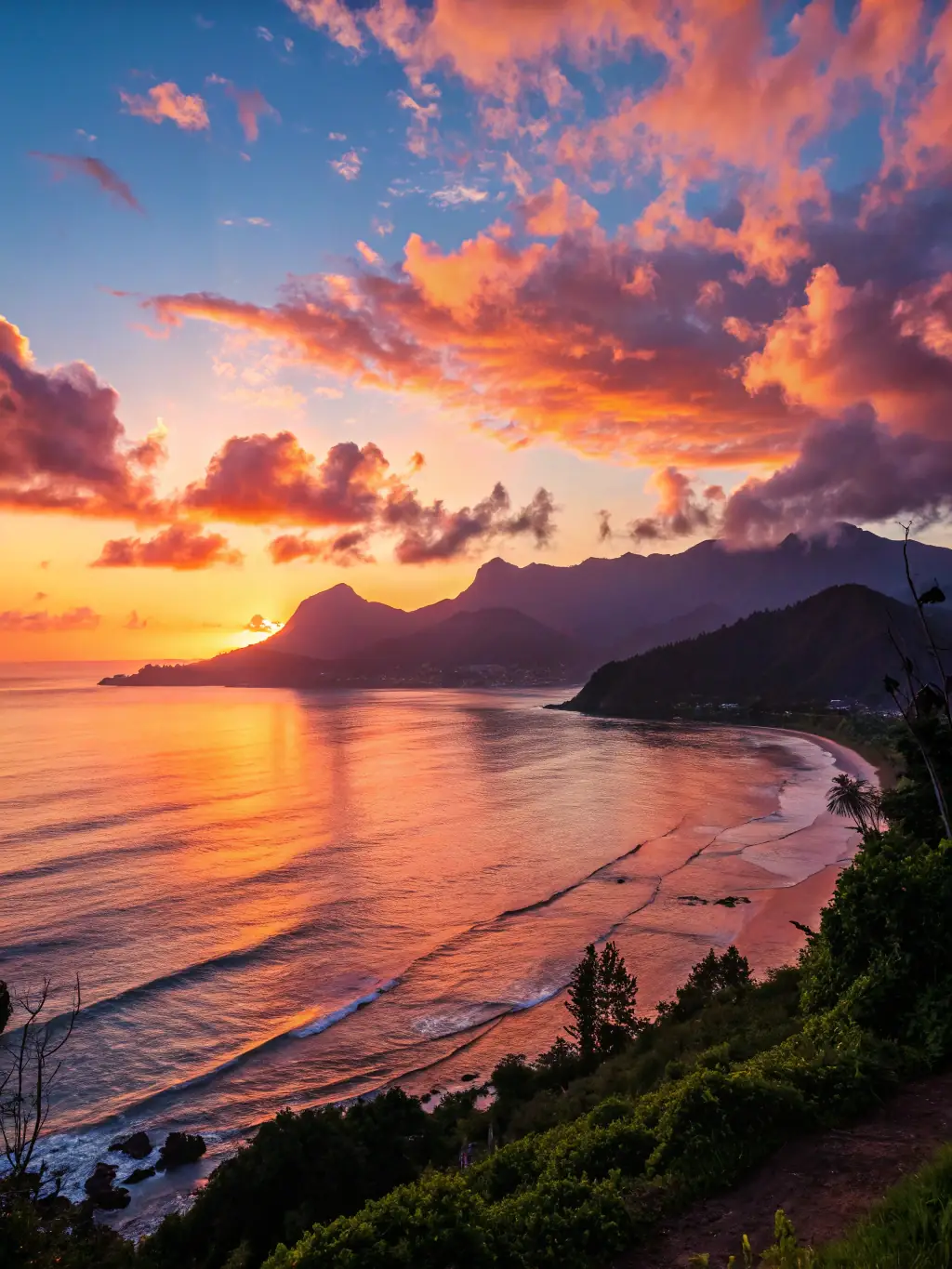 A vibrant image of a sunrise over a peaceful landscape, symbolizing daily inspiration and renewed hope offered by Oracle AI.