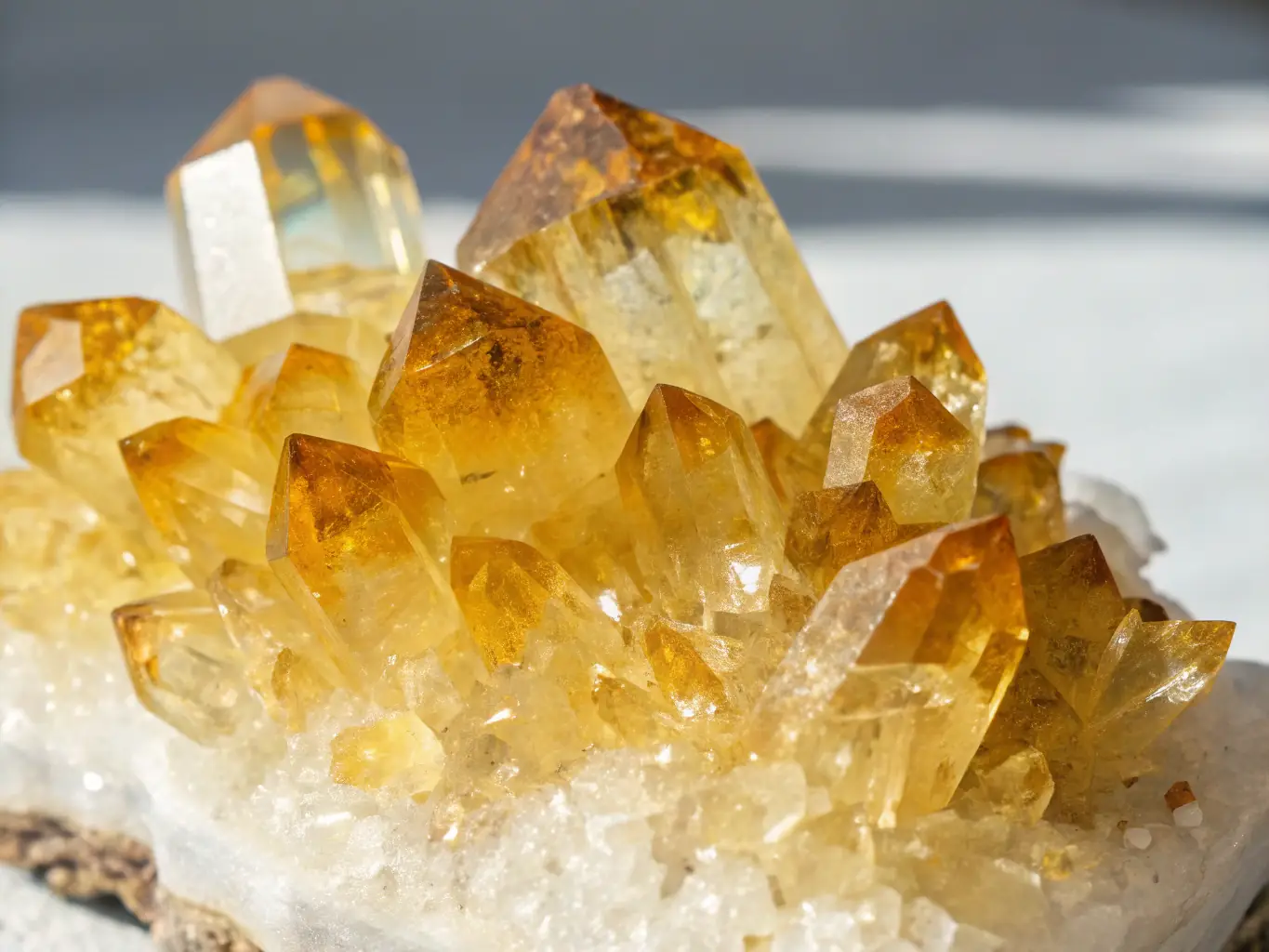 A balanced arrangement of various gemstones, including clear quartz, rose quartz, and citrine, each representing different energies coming into harmony, placed on a scale to symbolize balanced energies.